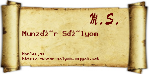 Munzár Sólyom névjegykártya
